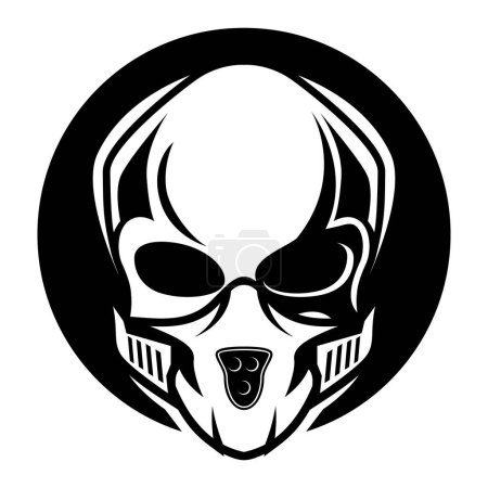 Ilustración de Skull Mask Military Vector Mascot Template Design Black And White Template - Imagen libre de derechos