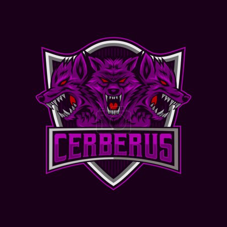 Illustration for Cerberus Logo. Cerberus E-Sport Mascot Logo Design Vector Template - Royalty Free Image