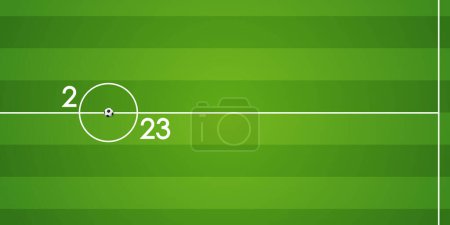 Photo for Happy New Year 2023 banner template design with classic soccer ball and decoration for soccer or football industry concept. Sport banner for New Year in paper cut style. Vector illustration. - Royalty Free Image