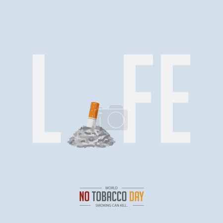 Illustration for May 31st World No Tobacco Day banner. No Smoking Day awareness poster. Stop smoke campaign in dangerous concept. Vector Illustration. - Royalty Free Image