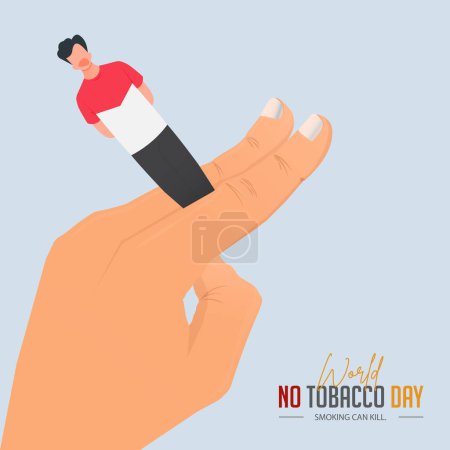 Ilustración de 31 de mayo Día Mundial Sin Tabaco. Cartel de sensibilización No Smoking Day. Deje de fumar o dejar de fumar cartel en concepto peligroso. Ilustración vectorial. - Imagen libre de derechos