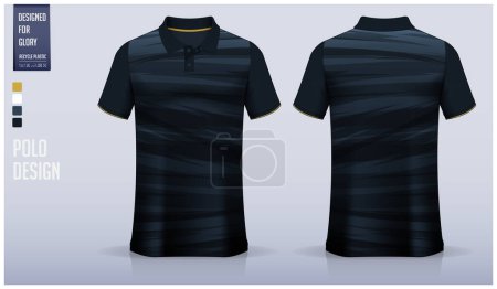 Illustration for Polo shirt mockup template design for soccer jersey, football kit or sportswear. Sport uniform in front view and back view. T-shirt mockup for sport club. Fabric pattern. Vector Illustration. - Royalty Free Image