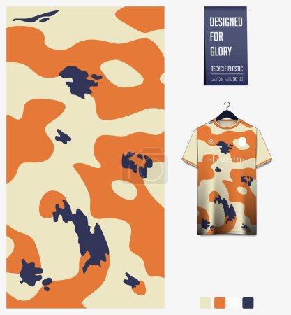 Illustration for Soccer jersey pattern design. Koi fish pattern on white background for soccer kit, football kit, cycling, e-sport, basketball, t shirt mockup template. Fabric pattern. Abstract background. Vector Illustration. - Royalty Free Image
