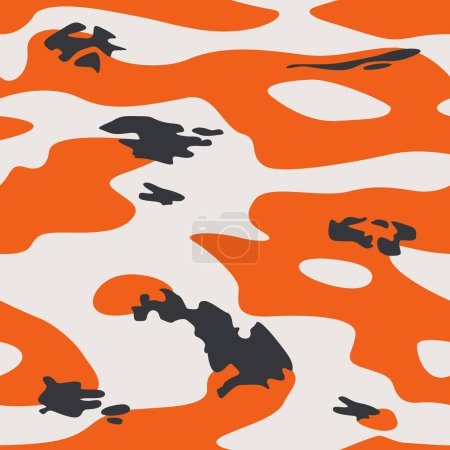 Téléchargez les illustrations : Modèle sans couture de poissons japonais koï ou de carpe en orange, blanc et bleu. Contexte abstrait. Illustration vectorielle. - en licence libre de droit