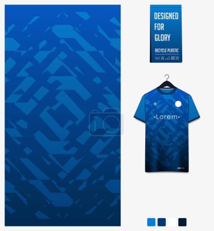 Illustration for Fabric textile pattern design for soccer jersey, football kit, sport t-shirt mockup for football club. Uniform front view. Geometric pattern for sport background. Fabric pattern. Vector Illustration - Royalty Free Image