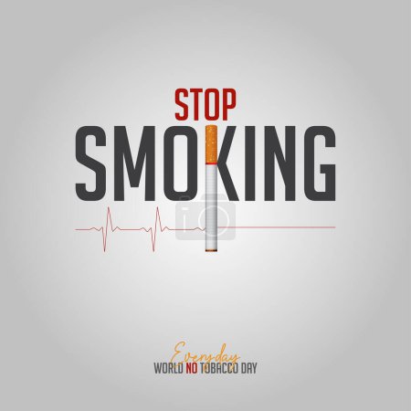 Illustration for May 31st World No Tobacco Day concept design. No Smoking Day poster. Quit smoking for awareness banner. Stop smoking concept.  Vector Illustration. - Royalty Free Image