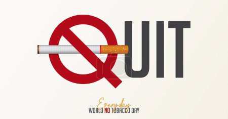 Illustration for May 31st World No Tobacco Day concept design. No Smoking Day poster. Quit smoking for awareness banner. Stop smoking concept.  Vector Illustration. - Royalty Free Image