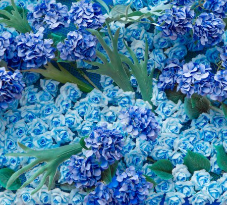 Foto de Fondo azul decoración flor. - Imagen libre de derechos