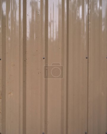 Photo for Metal steel strips. Rusty corrugated iron metal, Zinc steel wall, pattern texture background. Close-up of exterior architecture material for design decoration background. - Royalty Free Image