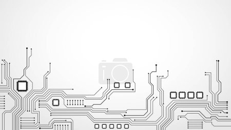 Ilustración de Technology background with hi-tech digital data connection system and computer electronic design - Imagen libre de derechos