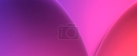 Foto de Líneas semicirculares púrpura fondo abstracto. Gradiente rosa recorte 3d renderizado de rayas con tintes de neón suaves. Diseño gráfico suave para banner creativo - Imagen libre de derechos