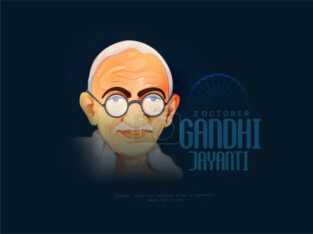 Ilustración de Feliz Gandhi Jayanti vector ilustración diseño - Imagen libre de derechos