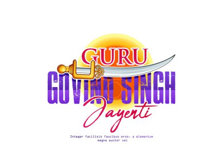 Illustration for Illustration of Guru Gobind Singh Jayanti Sikh festival and celebration in Punjab - Royalty Free Image