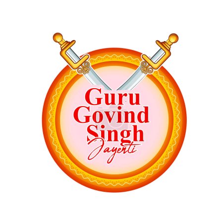 Illustration for Illustration of Guru Gobind Singh Jayanti Sikh festival and celebration in Punjab - Royalty Free Image