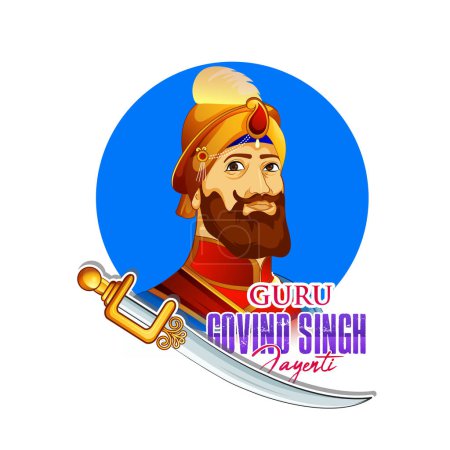 Ilustración de Ilustración de Guru Gobind Singh Jayanti Sikh festival y celebración en Punjab - Imagen libre de derechos