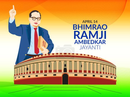 Téléchargez les illustrations : Illustration du Dr Bhimrao Ramji Ambedkar avec Constitution de l'Inde pour Ambedkar Jayanti le 14 avril - en licence libre de droit