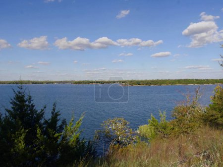 Photo for Wide shot of Lake Murray at Lake Murray State Park, Oklahoma. - Royalty Free Image