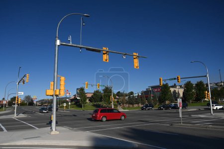 Photo for Kamloops, BC, Canada  - July 20, 2023: Road intersection in city of Kamloops, Canada. - Royalty Free Image