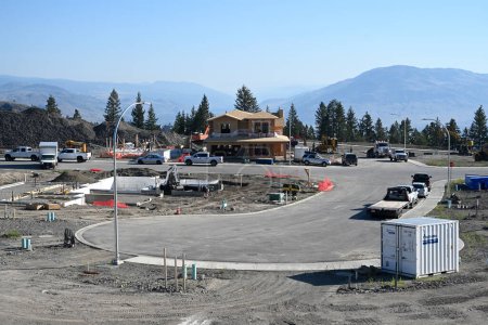 Photo for Kamloops, BC, Canada - July 20, 2023: Construction a new residential buildings in city of Kamloops, Canada. - Royalty Free Image