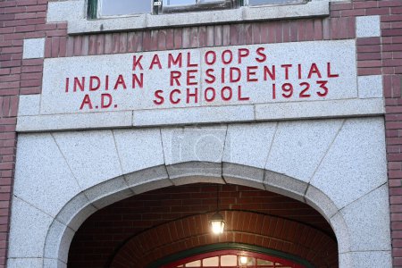 Foto de Kamloops, BC, Canadá - 16 de julio de 2023: Kamloops Indian Residential School. - Imagen libre de derechos