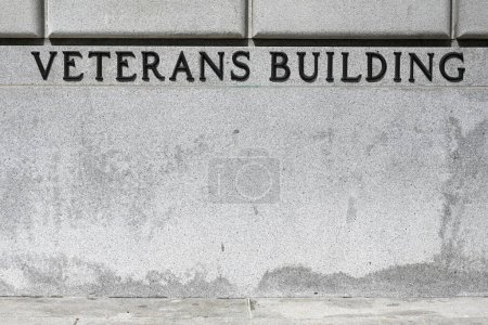 Photo for San Francisco, CA, USA - July 26, 2023: The inscription Veterans Building on the War Memorial Veterans Building of San Francisco. - Royalty Free Image