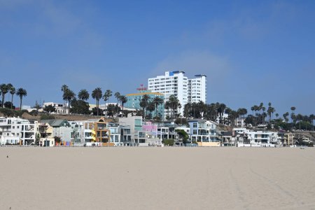 Photo for Los Angeles, California, USA - July 29, 2023: Houses  in Santa Monica beach. - Royalty Free Image