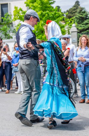 Photo for Madrid, Spain, 2022. May 15th, San Isidro Meadow in Madrid: A Perfect Place for Chotis Dance where couples enjoy the Madrid's San Isidro Festival - Royalty Free Image