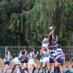 Madrid, Espaa, 13-10-2023. Touch Toss: Precision Play in Women's Rugby Twilight