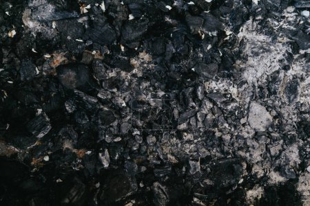 Contexte du charbon et des cendres. Charbon et cendres texture. 