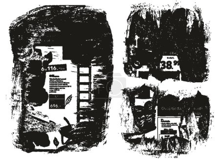Conjunto de mezcla de fondo de papel rasgado y rasgado Grunge Punk Style Alto detalle Vector abstracto fondo mezcla 