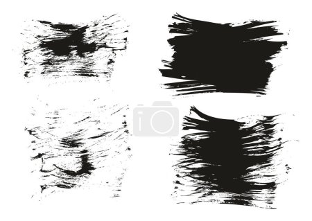 Flat Fan Brush Thin Short Background High Detail Abstract Vector Background Set