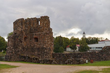 Livonian Order Castle Ruins in Aluksne, Latvia