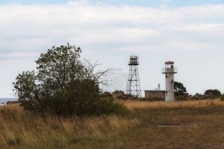 Abandoned old lighthouse on Cape Neeme at Baltic coast in Estonia