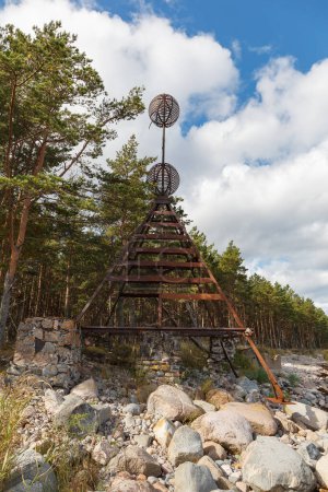 Abandoned soviet military antenna on Aegna island, Estonia