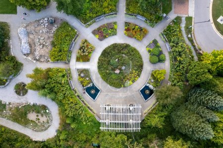 Aerial view of Matthaei Botanical Gardens in Ann Arbor, Michigan
