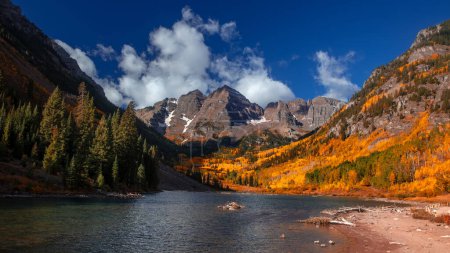 Photo for Scenic landscape of Maroon bells in Aspen, Colorado. - Royalty Free Image