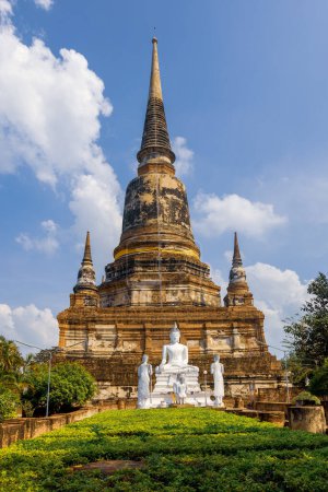 Photo for Very tall Pagoda at Wat Yai Chaimongkhon temple in Ayutthaya, Thailand. - Royalty Free Image
