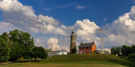 Vista panorámica de Fairport Marine Museum and Lighthouse fue construido y establecido en el año 1871.