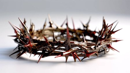 Photo for Crown of thorns, symbolizing the suffering and resurrection of Jesus Christ on a light background. High quality photo - Royalty Free Image