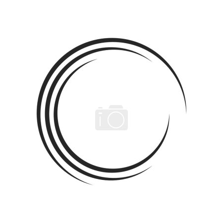 Ilustración de Marco de líneas de alta velocidad en forma de círculo. Líneas de velocidad gruesas negras sobre un fondo blanco. Ilustración vectorial - Imagen libre de derechos