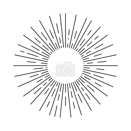 Photo for Sunbeams hand drawn, line drawing. Vector illustration - Royalty Free Image