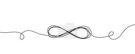 Illustration for Continuous one line drawing of infinity sign. Vector illustration - Royalty Free Image