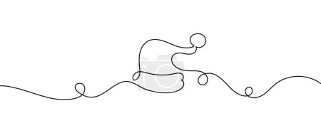 Photo for Christmas hat one line drawing. Vector illustration - Royalty Free Image