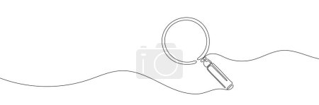 Photo for One continuous line of magnifying glass. Continuous line drawing of a magnifying glass. Vector illustration - Royalty Free Image