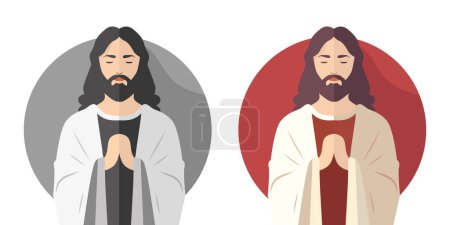 Photo for Jesus Christ, simple illustration, flat design isolated on white background. Vector illustration - Royalty Free Image