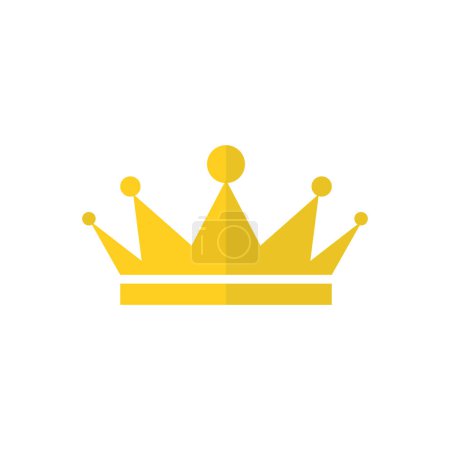 Photo for Flat crown icon. Crown design, golden royal crown isolated on white background. Vector illustration - Royalty Free Image