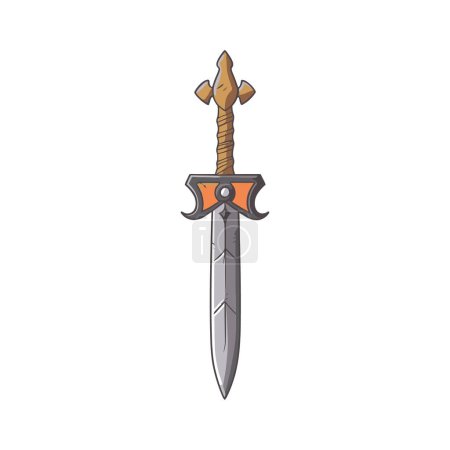 Ilustración de Espada en estilo caricatura aislada sobre fondo blanco. Ilustración vectorial - Imagen libre de derechos