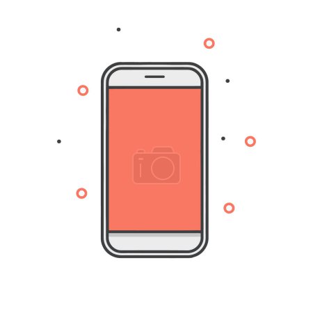 Photo for Smartphone icon in cartoon flat style on white isolated background. Vector illustration - Royalty Free Image