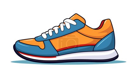 Ilustración de Zapatilla de color sobre fondo blanco. Zapatos deportivos. Ilustración vectorial - Imagen libre de derechos