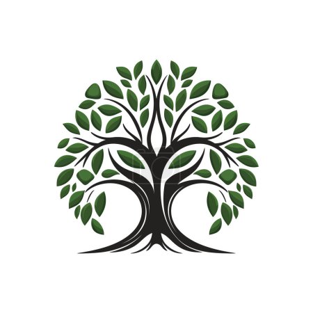 Photo for Tree logo, tree of life icon on white background. Vector illustration - Royalty Free Image